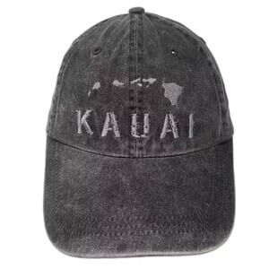 Sansegal Baseball Cap Hat Gray Black OS Kauai Hawaii Embroidered Slideback